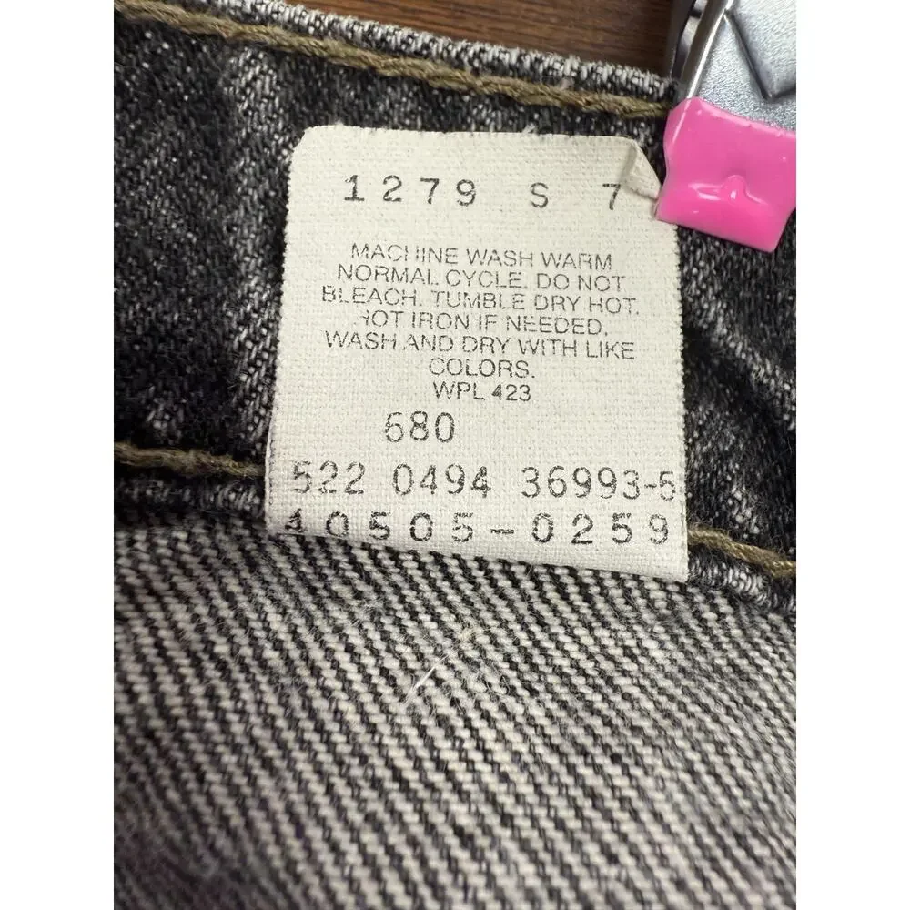 Levi’s 505 Vintage Orange Tab USA Straight Leg Denim Jeans Faded Black W34 L30